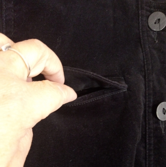 Rafaella Black Velvet Stretch Fitted Women's Utility Jacket - Picture 4 of 8